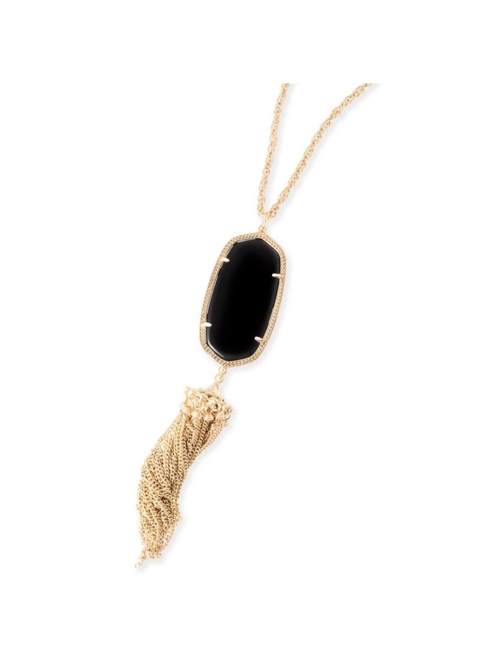 Kendra Scott Black and Gold Rayne Pendant Necklace